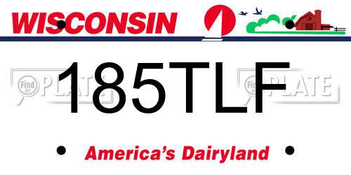 185TLF Wisconsin License Plate