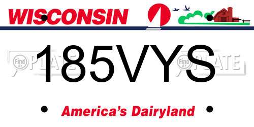 185VYS Wisconsin License Plate