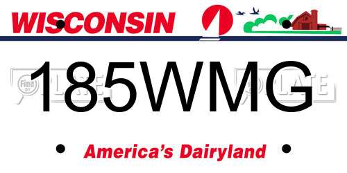 185WMG Wisconsin License Plate
