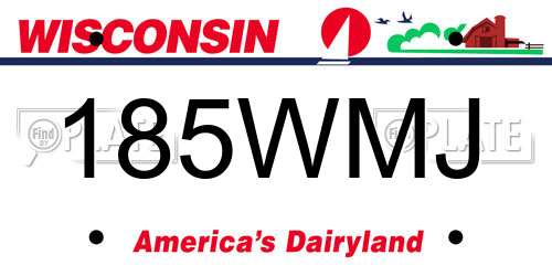 185WMJ Wisconsin License Plate