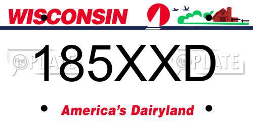 185XXD Wisconsin License Plate