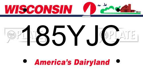 185YJC Wisconsin License Plate