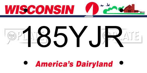 185YJR Wisconsin License Plate