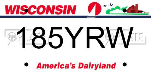 185YRW Wisconsin License Plate