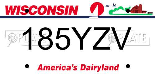 185YZV Wisconsin License Plate