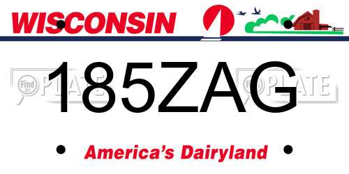 185ZAG Wisconsin License Plate