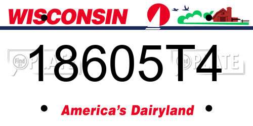 18605T4 Wisconsin License Plate