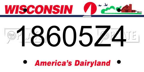 18605Z4 Wisconsin License Plate