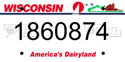 1860874 Wisconsin License Plate