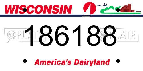 186188 Wisconsin License Plate