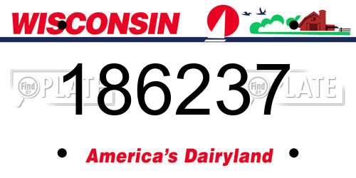 186237 Wisconsin License Plate