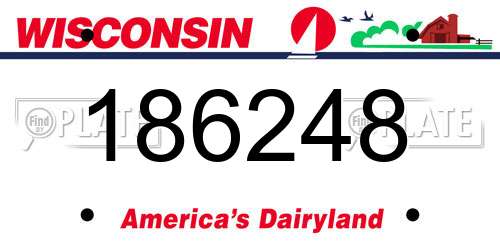 186248 Wisconsin License Plate