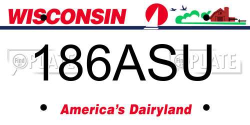 186ASU Wisconsin License Plate