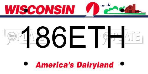 186ETH Wisconsin License Plate