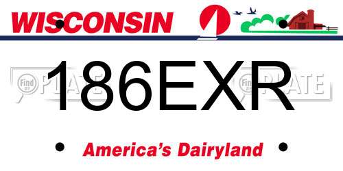186EXR Wisconsin License Plate