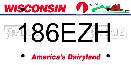 186EZH Wisconsin License Plate