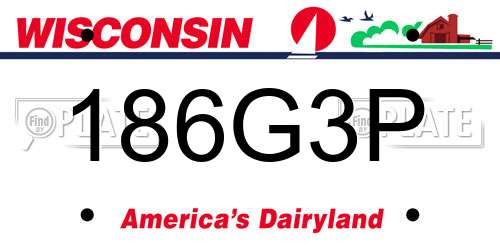 186G3P Wisconsin License Plate