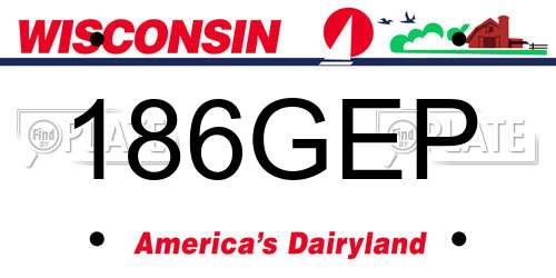 186GEP Wisconsin License Plate