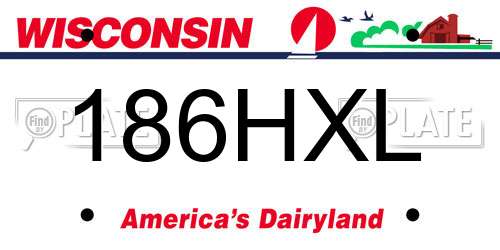 186HXL Wisconsin License Plate