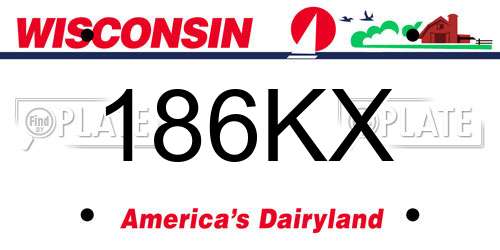 186KX Wisconsin License Plate