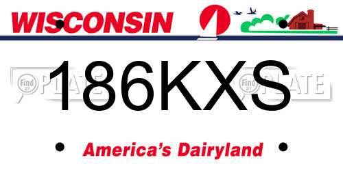 186KXS Wisconsin License Plate