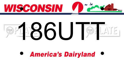 186UTT Wisconsin License Plate