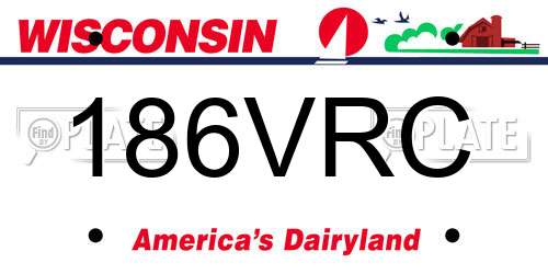 186VRC Wisconsin License Plate