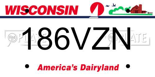 186VZN Wisconsin License Plate