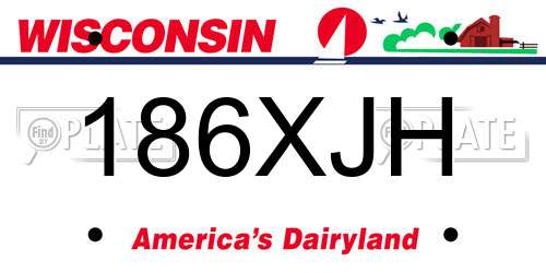 186XJH Wisconsin License Plate