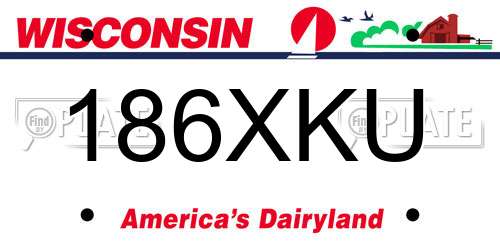 186XKU Wisconsin License Plate