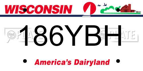 186YBH Wisconsin License Plate