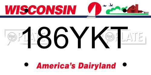 186YKT Wisconsin License Plate