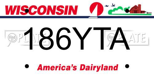 186YTA Wisconsin License Plate