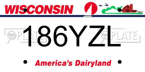 186YZL Wisconsin License Plate