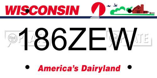186ZEW Wisconsin License Plate