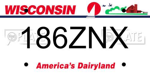 186ZNX Wisconsin License Plate