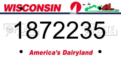 1872235 Wisconsin License Plate