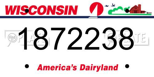 1872238 Wisconsin License Plate