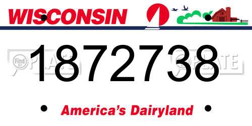 1872738 Wisconsin License Plate