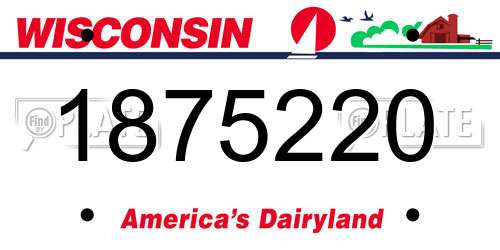 1875220 Wisconsin License Plate