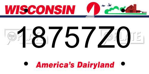 18757Z0 Wisconsin License Plate