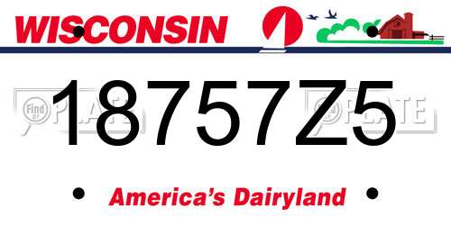 18757Z5 Wisconsin License Plate