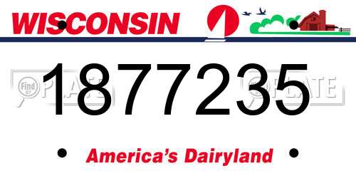 1877235 Wisconsin License Plate