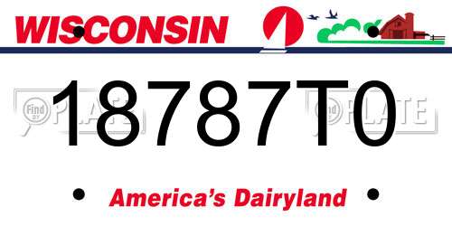 18787T0 Wisconsin License Plate