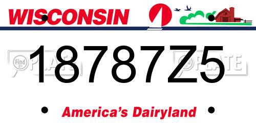 18787Z5 Wisconsin License Plate