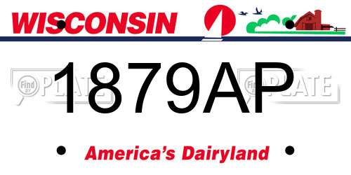 1879AP Wisconsin License Plate