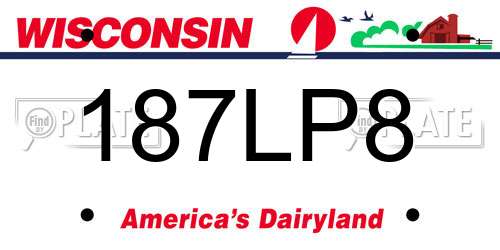 187LP8 Wisconsin License Plate