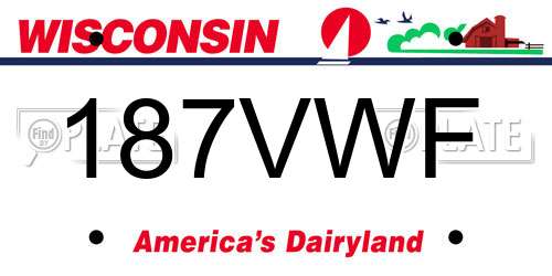 187VWF Wisconsin License Plate