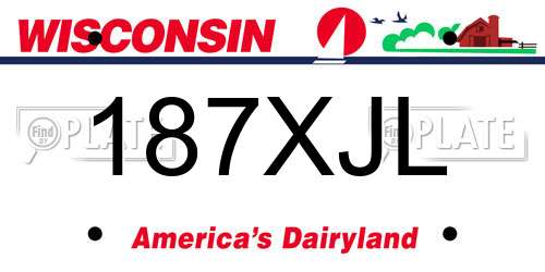 187XJL Wisconsin License Plate