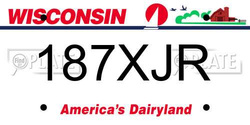 187XJR Wisconsin License Plate